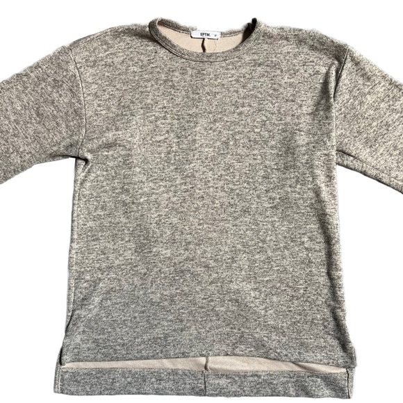 EPTM TAN/GRAY LONG SLEEVE CREWNECK SWEATER SIZE MEDIUM - Picture 4 of 6